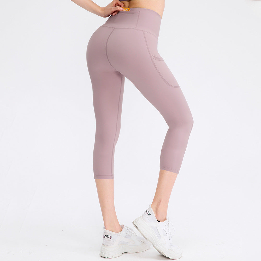 Damensporthose mit Handytasche, elastisch, Skinny, für den Sport, mit hoher Taille