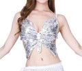 Top de spectacle à paillettes, haut de danse du ventre à paillettes, soutien-gorge papillon à paillettes, haut de discothèque DS, top papillon à paillettes pour scène