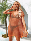 Robe de plage bikini ajourée d'été, blouse en maille pour femme, idéale pour les vacances à la mer