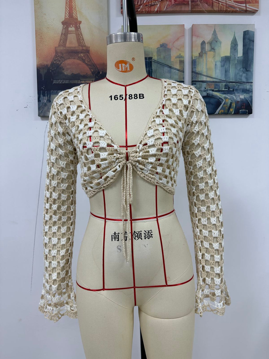 Frühling Sommer Gestrickte Damen Handgehäkelte Bluse Aushöhlen Bikini Strand Vertuschung Damen Strickmode