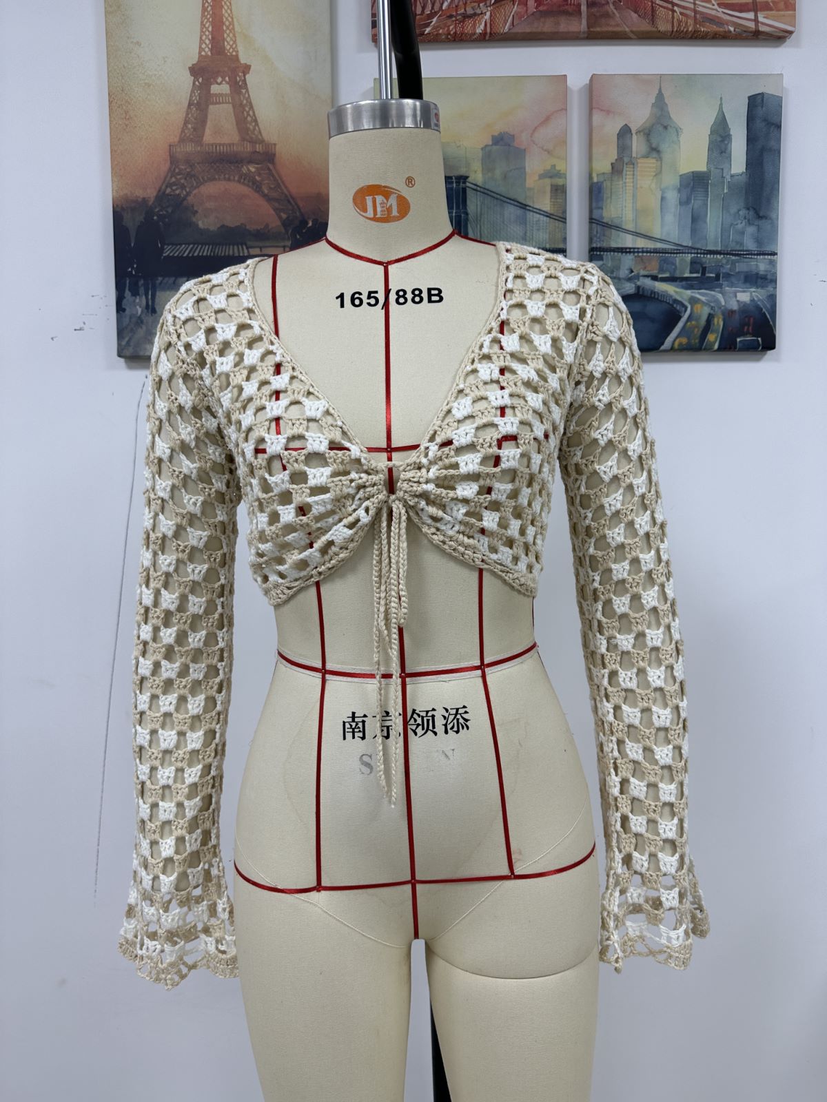 Frühling Sommer Gestrickte Damen Handgehäkelte Bluse Aushöhlen Bikini Strand Vertuschung Damen Strickmode