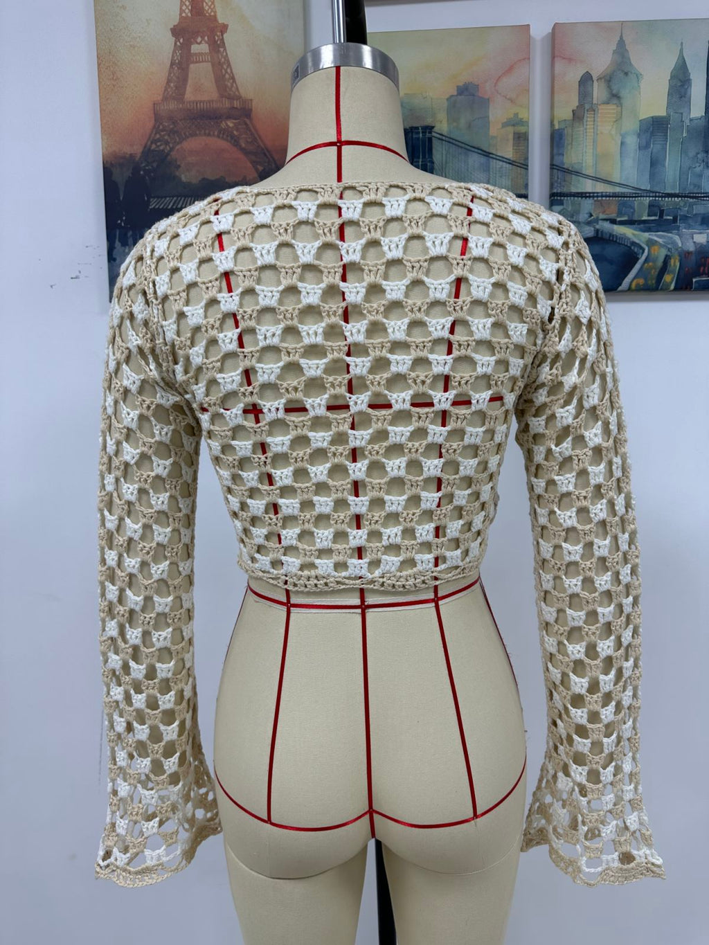 Frühling Sommer Gestrickte Damen Handgehäkelte Bluse Aushöhlen Bikini Strand Vertuschung Damen Strickmode