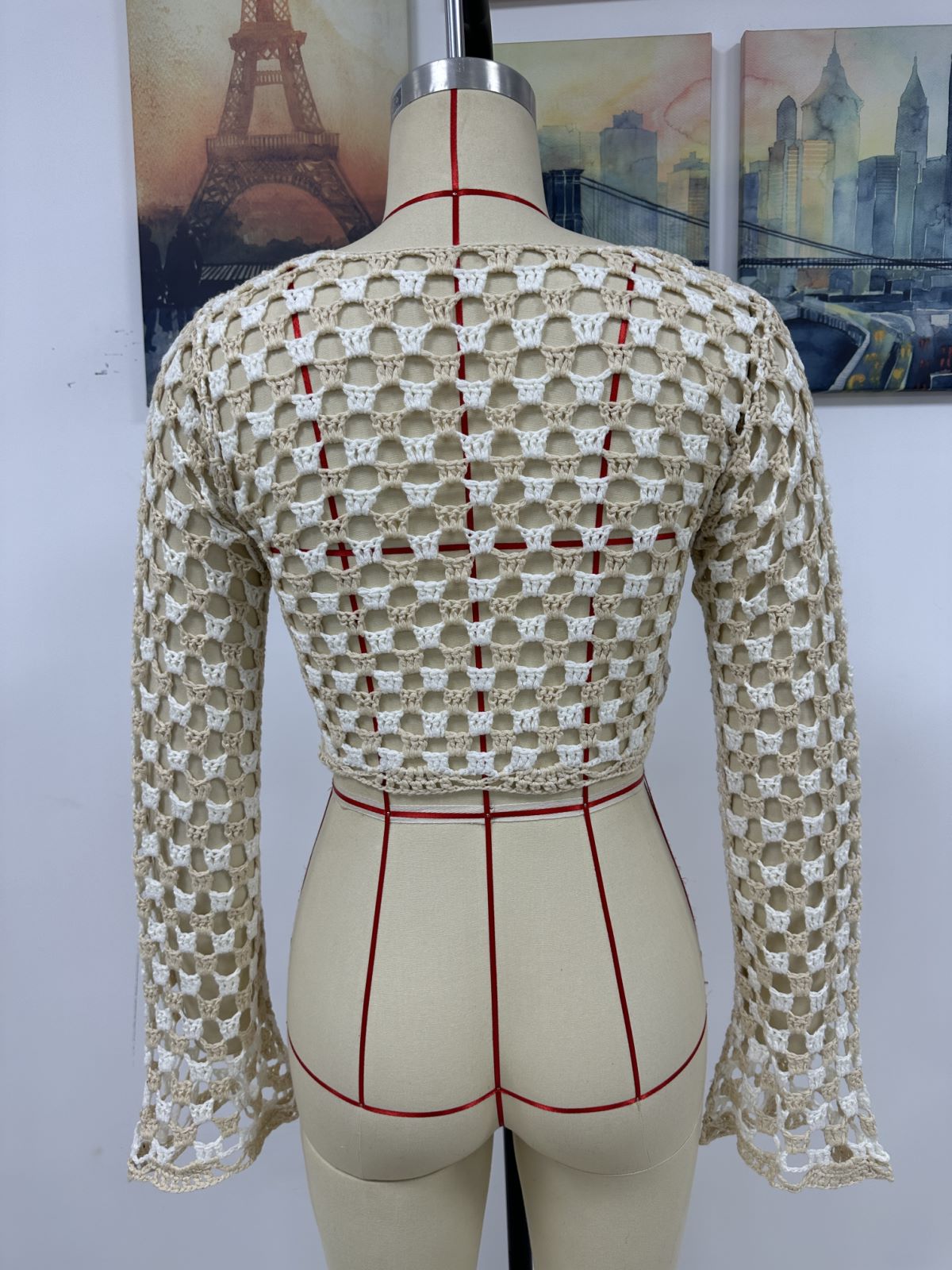 Frühling Sommer Gestrickte Damen Handgehäkelte Bluse Aushöhlen Bikini Strand Vertuschung Damen Strickmode