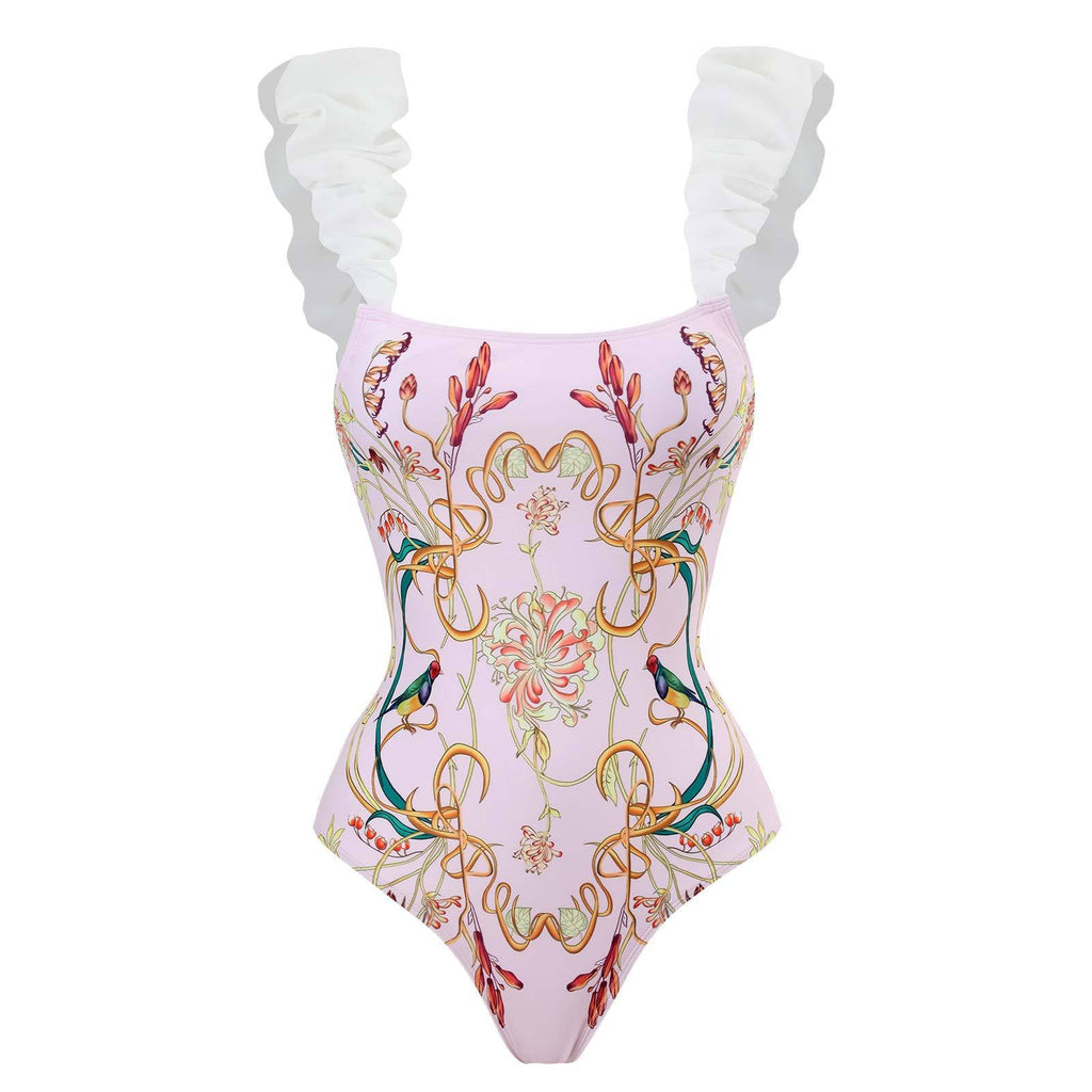 Maillot de bain une pièce pour femme Rétro Cache-ventre Amincissant Robe de plage en mousseline
