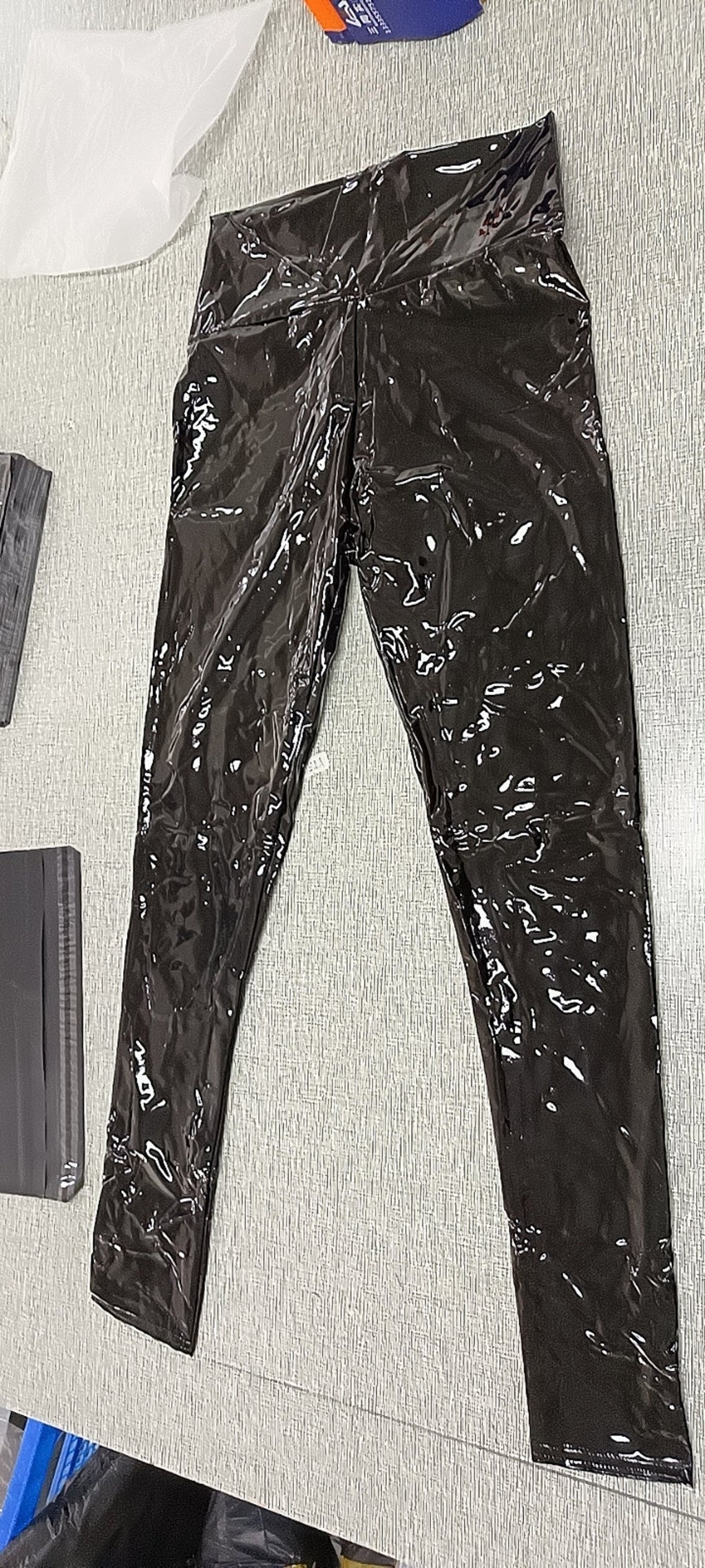 Collants Élastiques Miroir Enduit Sexy Taille Haute En Cuir Latex Brillant Pour Femmes