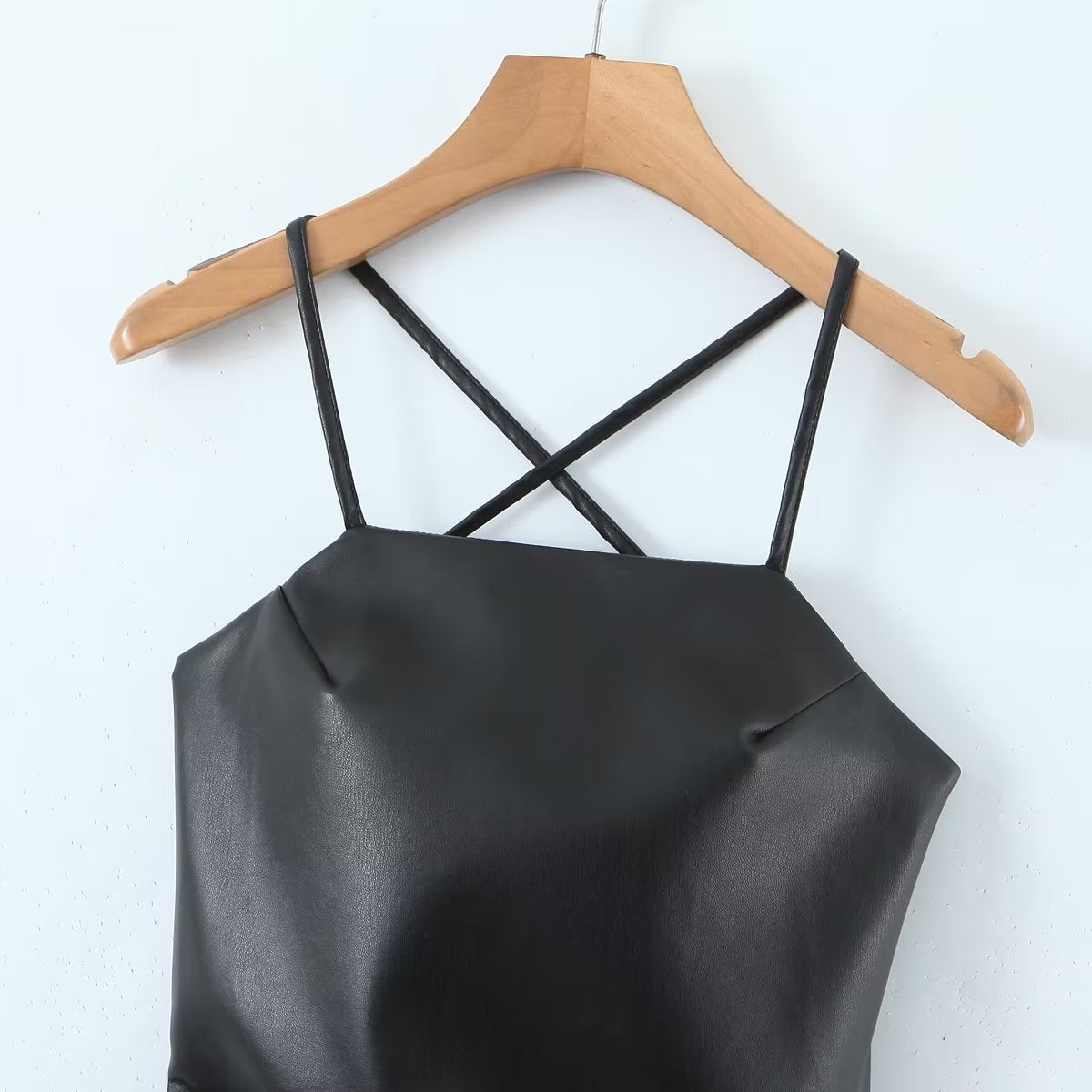 Robe bustier en similicuir à fronces latérales pour femme, sexy, coupe hanche, printemps