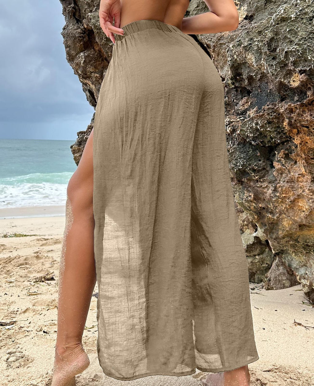 Paréo de plage en mousseline décontracté, anti-UV, jupe sexy, pantalon de plage style coréen