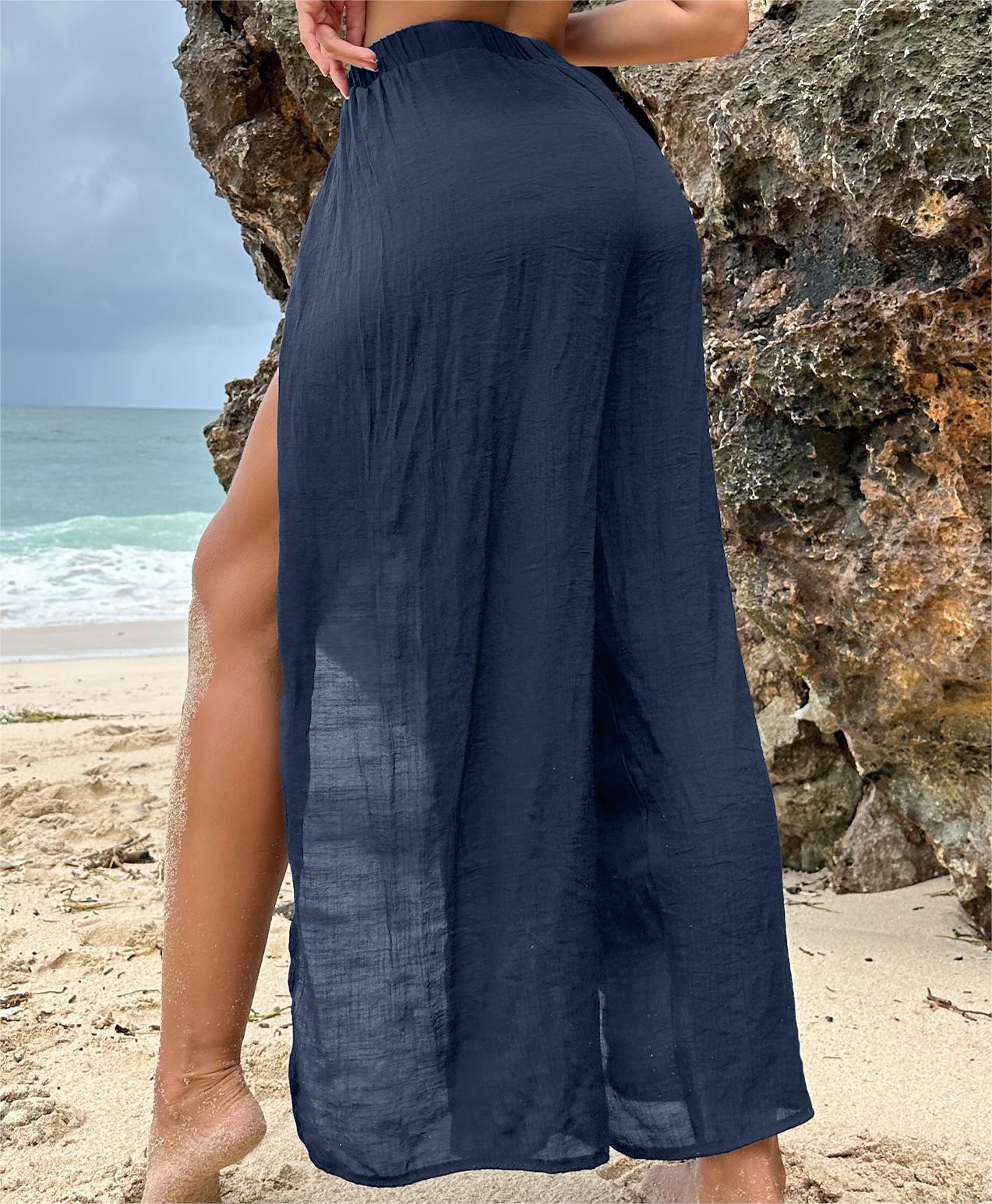Paréo de plage en mousseline décontracté, anti-UV, jupe sexy, pantalon de plage style coréen