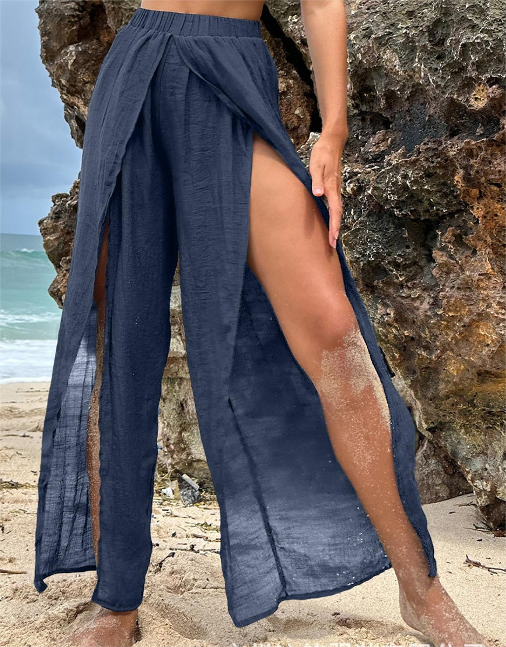 Paréo de plage en mousseline décontracté, anti-UV, jupe sexy, pantalon de plage style coréen
