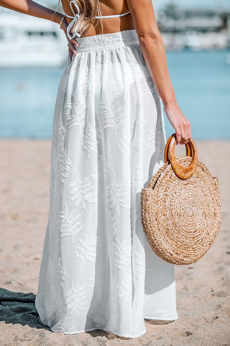 Damen Sexy Strandrock mit Schlitz Strandurlaub Strand-Cover-Up