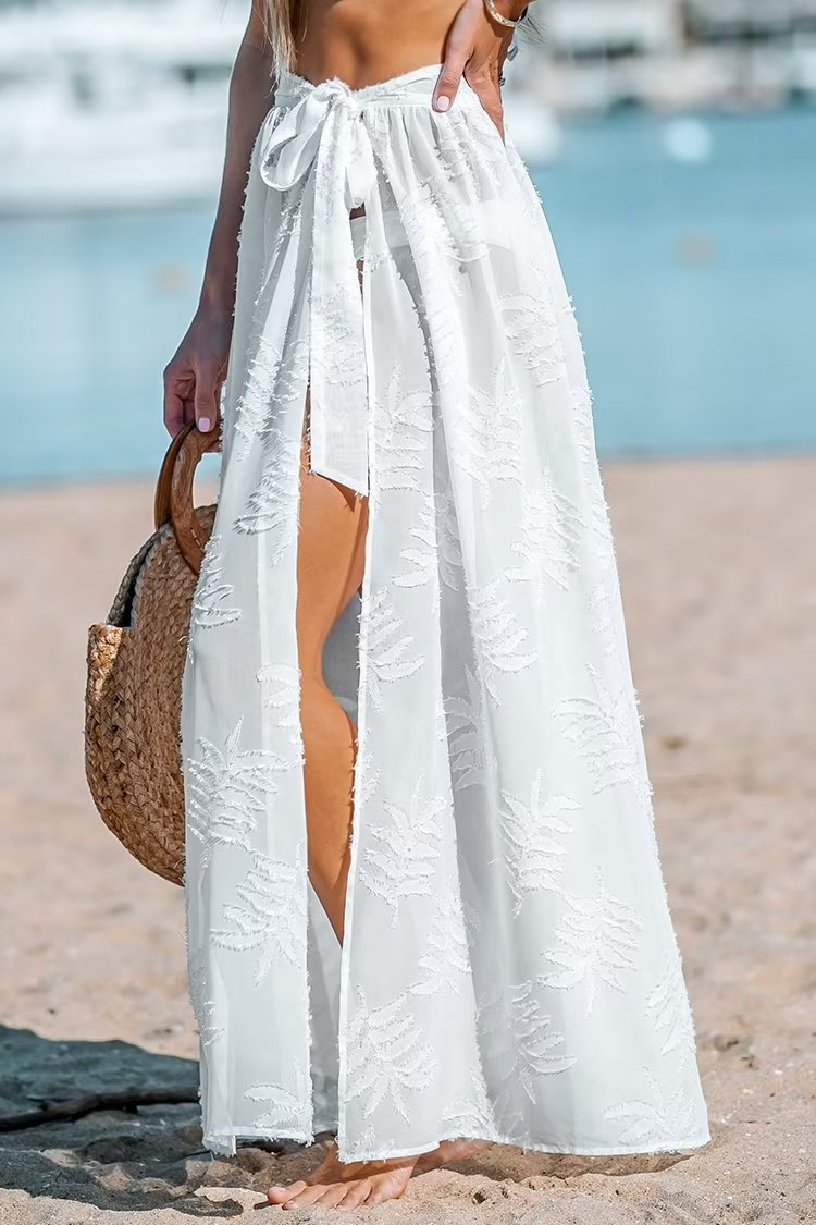 Damen Sexy Strandrock mit Schlitz Strandurlaub Strand-Cover-Up