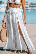 Damen Sexy Strandrock mit Schlitz Strandurlaub Strand-Cover-Up