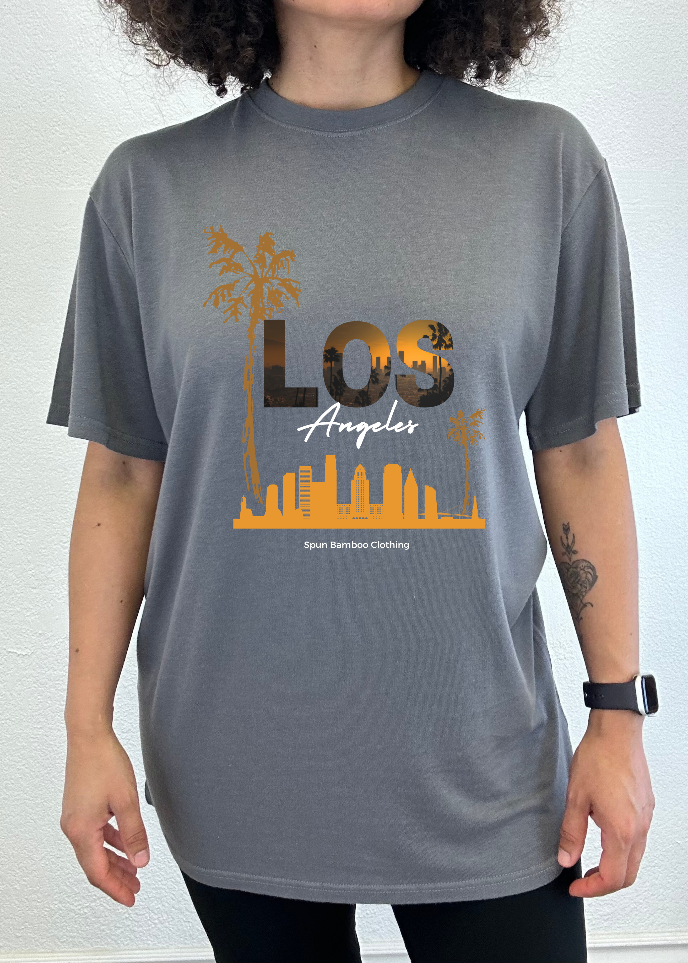 Los Angeles Unisex Bamboo Viscose/Organic Cotton Short Sleeve Graphic T-Shirt - The7Letter