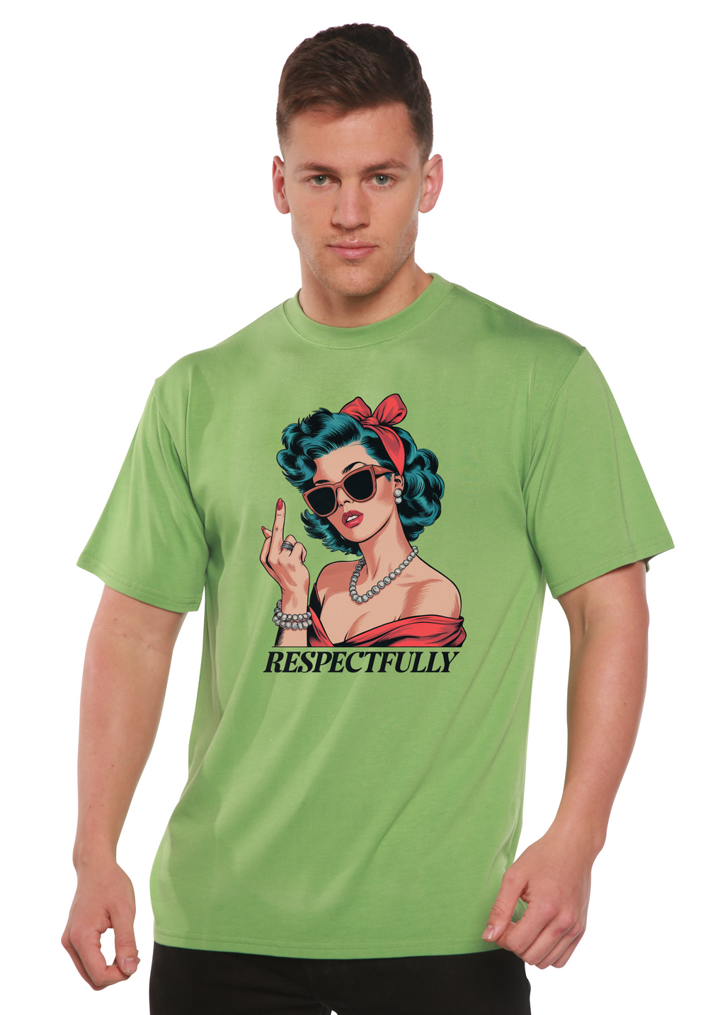 Respectfully Middle Finger Unisex Bamboo/Cotton Graphic T-Shirt - The7Letter