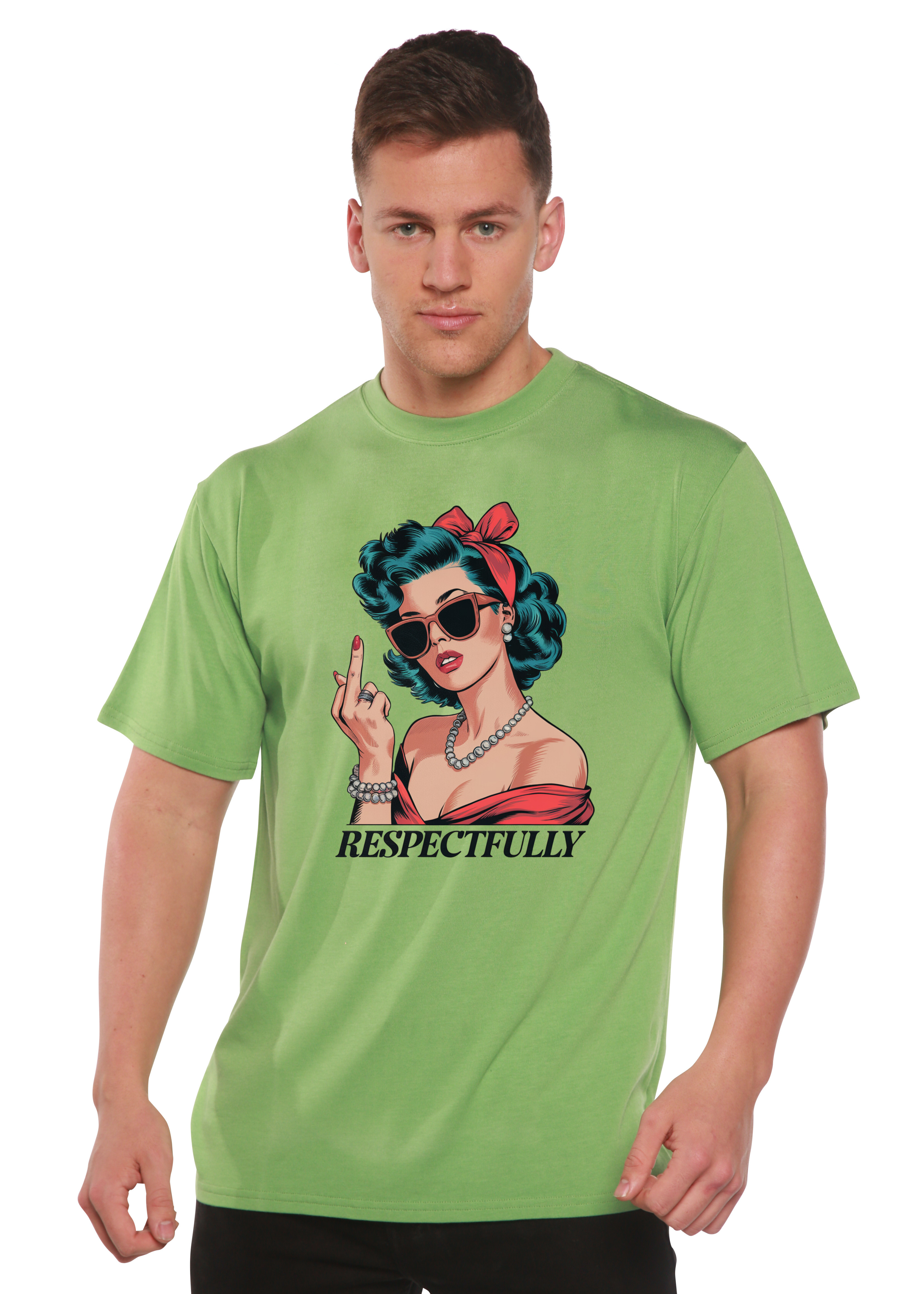 Respectfully Middle Finger Unisex Bamboo/Cotton Graphic T-Shirt - The7Letter