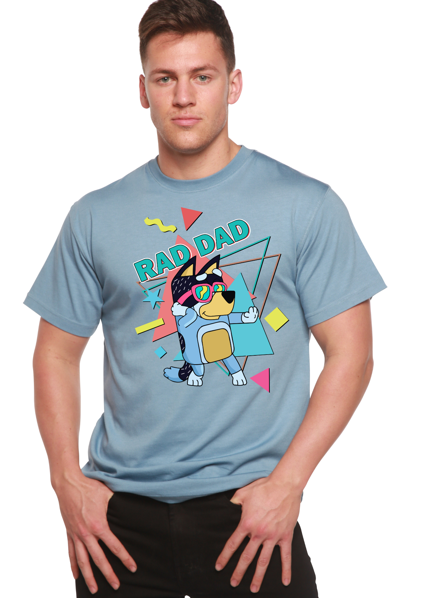Rad Dad Bluey Men's Bamboo Short Sleeve Graphic T-Shirt - The7Letter