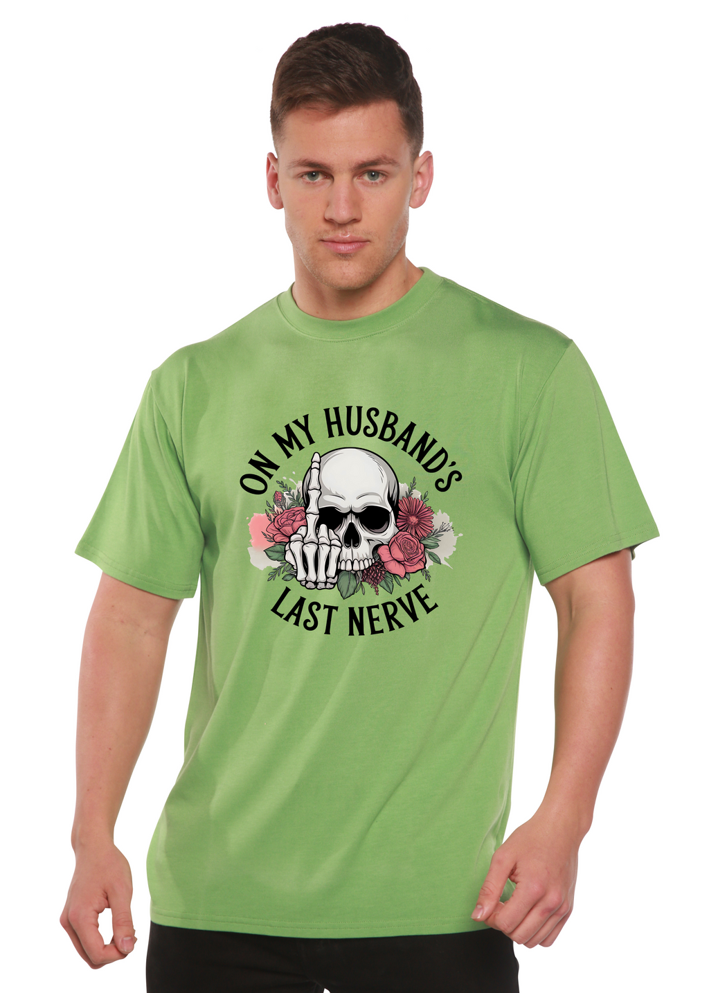 On My Husbands Last Nerve Sublimation Unisex Bamboo/Cotton Graphic T-Shirt - The7Letter