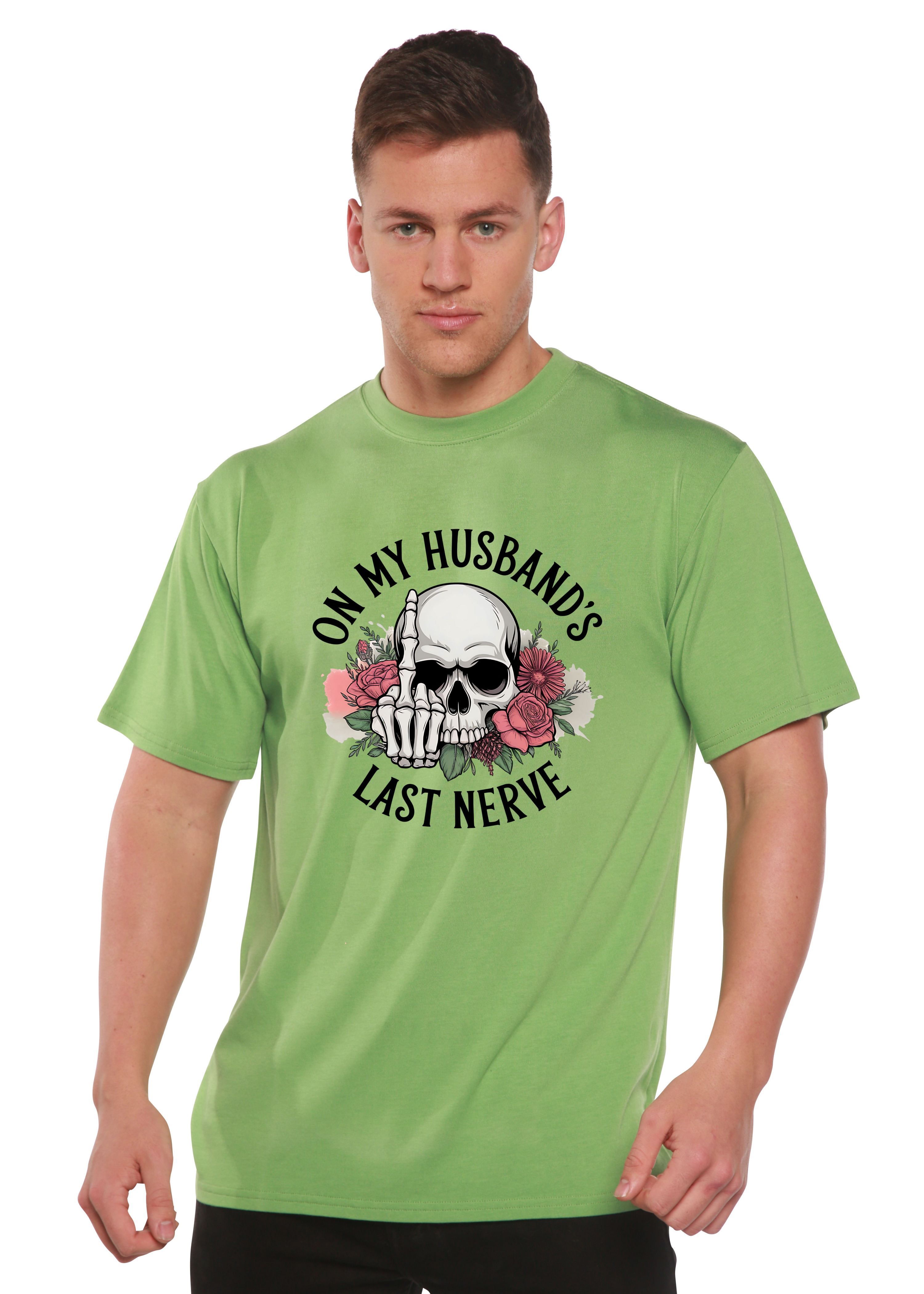 On My Husbands Last Nerve Sublimation Unisex Bamboo/Cotton Graphic T-Shirt - The7Letter