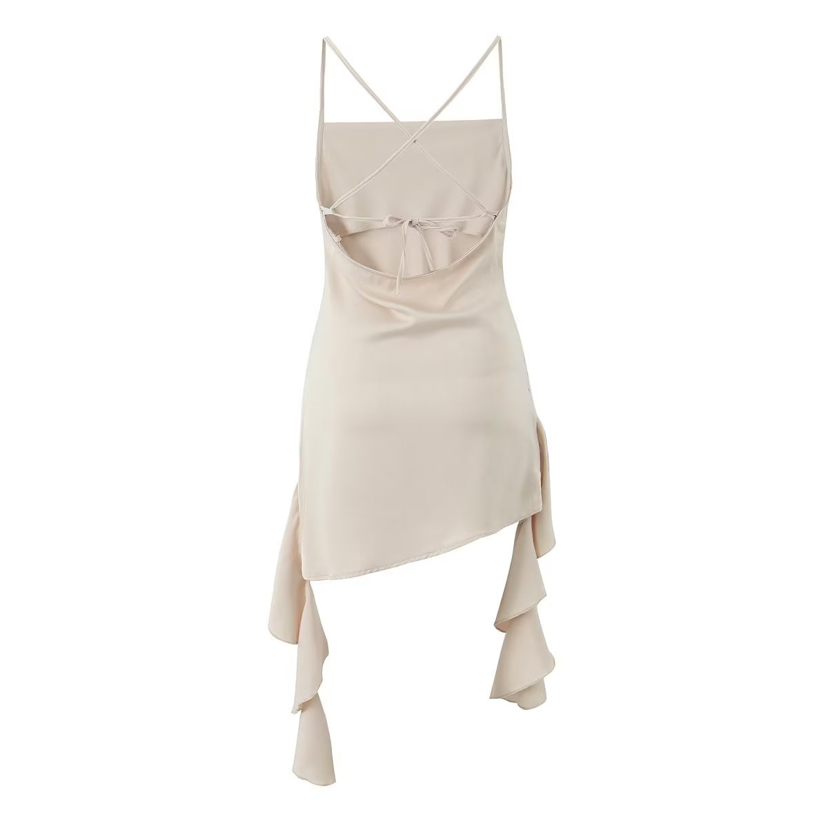 Frühling Sexy Rückenfrei V-Ausschnitt Dreidimensionales Blumenband Eng Anliegendes Sexy Kleid