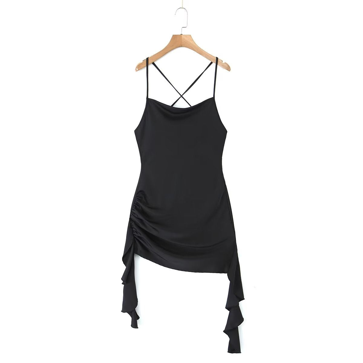 Frühling Sexy Rückenfrei V-Ausschnitt Dreidimensionales Blumenband Eng Anliegendes Sexy Kleid