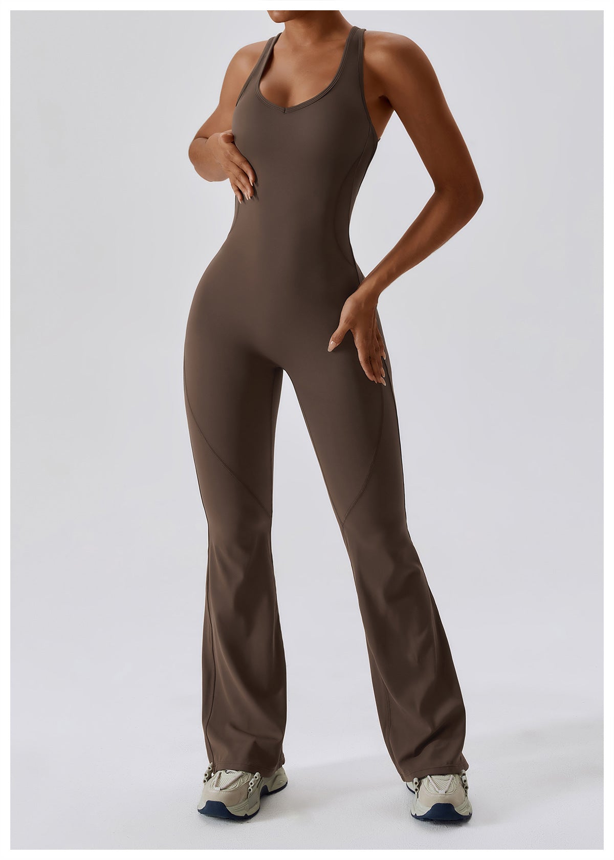 Sollinarry Schnelltrocknende schmale Yoga-Kleidung, Tanzsport-Workout-Kleidung, Gesäßstraffender, bauchformender Micro-Pull Yoga-Jumpsuit