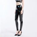 Collants Élastiques Miroir Enduit Sexy Taille Haute En Cuir Latex Brillant Pour Femmes