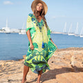 Robe de plage imprimée en rayonne avec bikini, pour les vacances, chemisier et maillot de bain pour femme