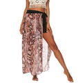 Liquidation vêtements femme robe imprimée irrégulière asymétrique en mousseline avec lacets pour la plage sexy