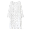 Maillot de bain en maille transparente, long, assorti à un vêtement de protection solaire, cardigan brodé en dentelle, bikini de plage, veste de plage pour femmes.