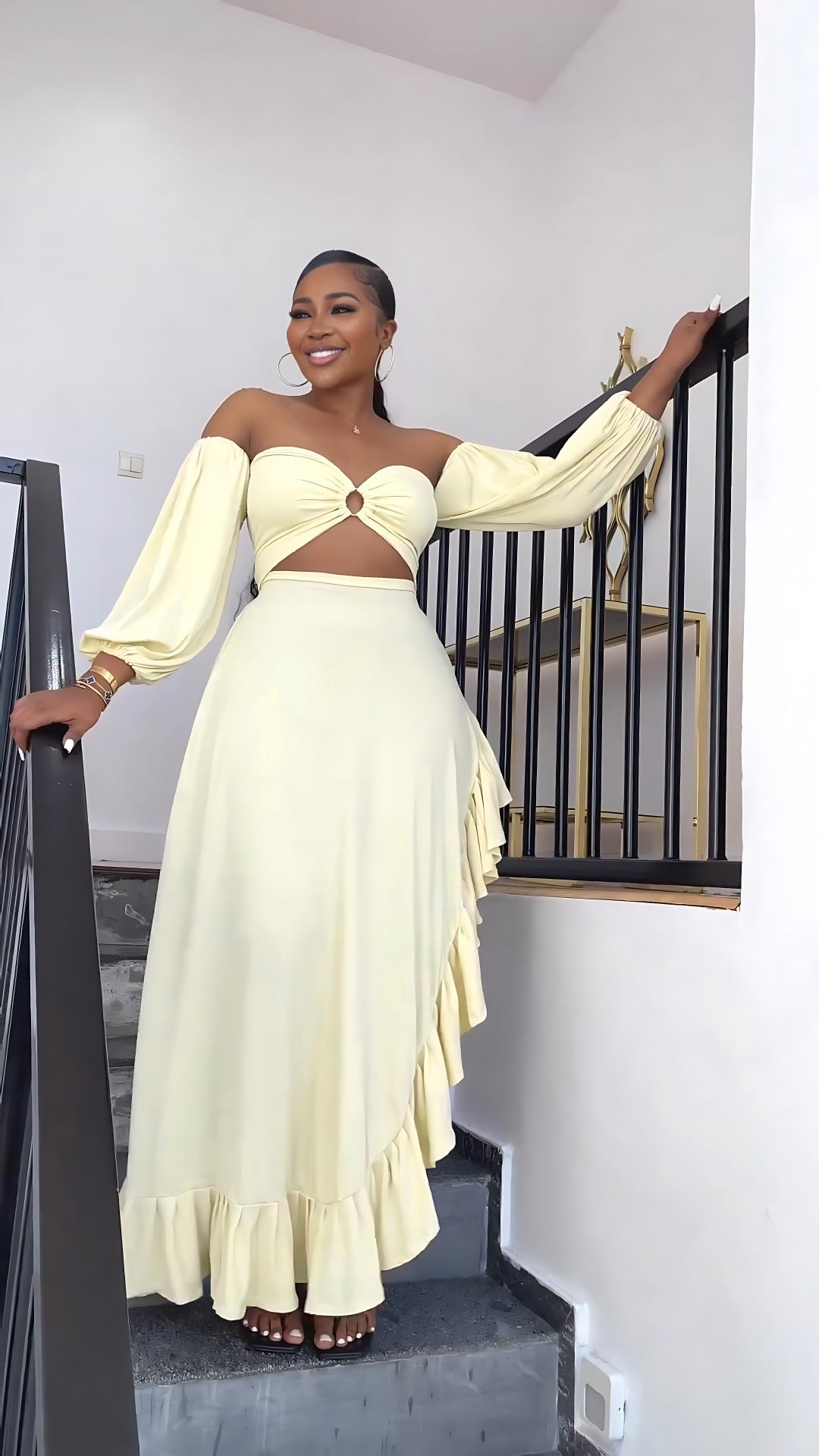Robe de soirée asymétrique fendue à volants et coupe courte irrégulière bustier sexy pour femme