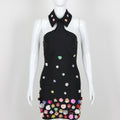 Robe Courte Bandage Sexy Printemps Fait Main Fleurie Halter pour Femmes