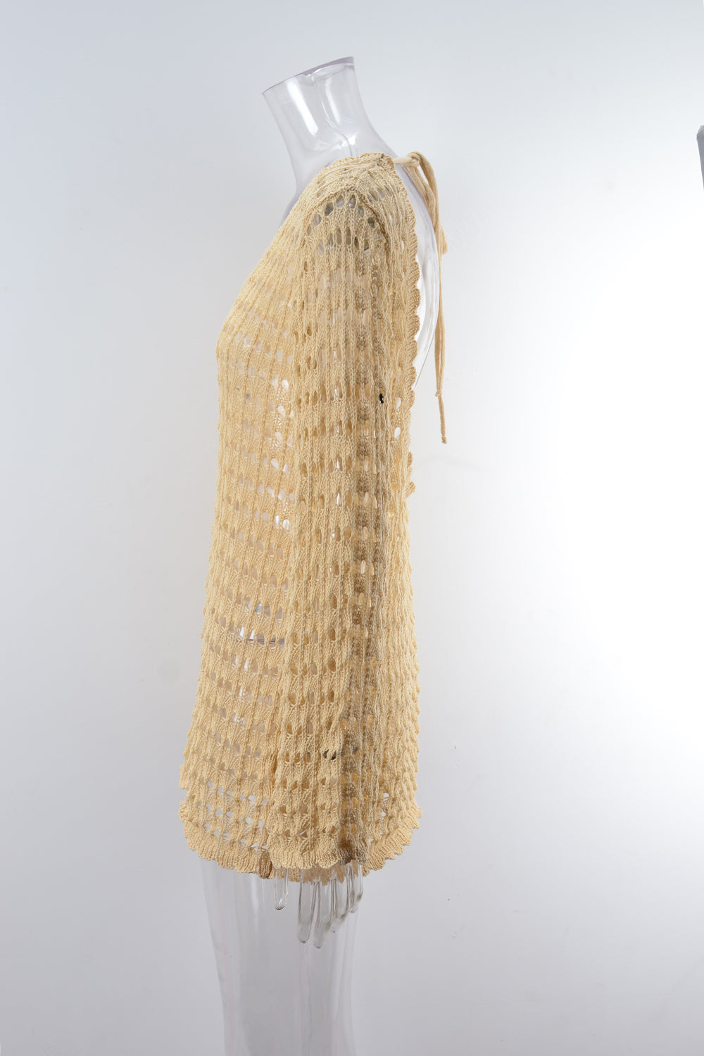 Damen Sommerbekleidung Strandhemd, ausgehöhlt, mit Cutouts, Langarm, für den Urlaub am Meer, Badeanzug, Sonnenschutzbluse