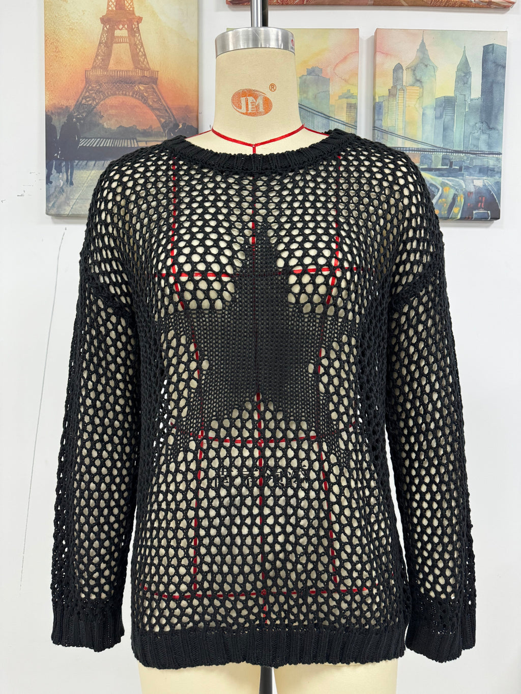 Damen Sommer Rundhals Fünf-Stern-Ausschnitt Sexy Pullover Damen Strickmode