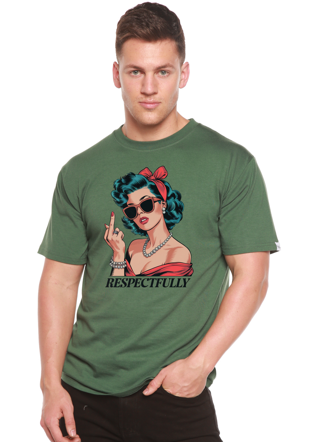 Respectfully Middle Finger Unisex Bamboo/Cotton Graphic T-Shirt - The7Letter