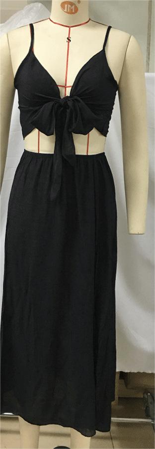 Cache-maillot sexy ensemble deux pièces de plage jupe à bretelles pour femme vacances en bord de mer
