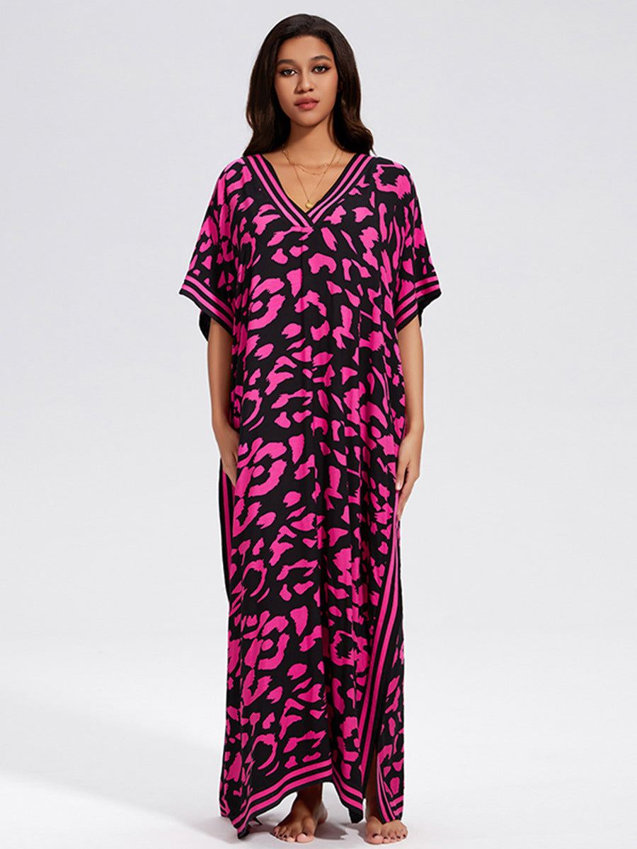 Robe ample en rayonne pour les vacances, chemisier de protection solaire pour la plage, robe de bord de mer, vêtement d'extérieur pour femme, maillot de bain