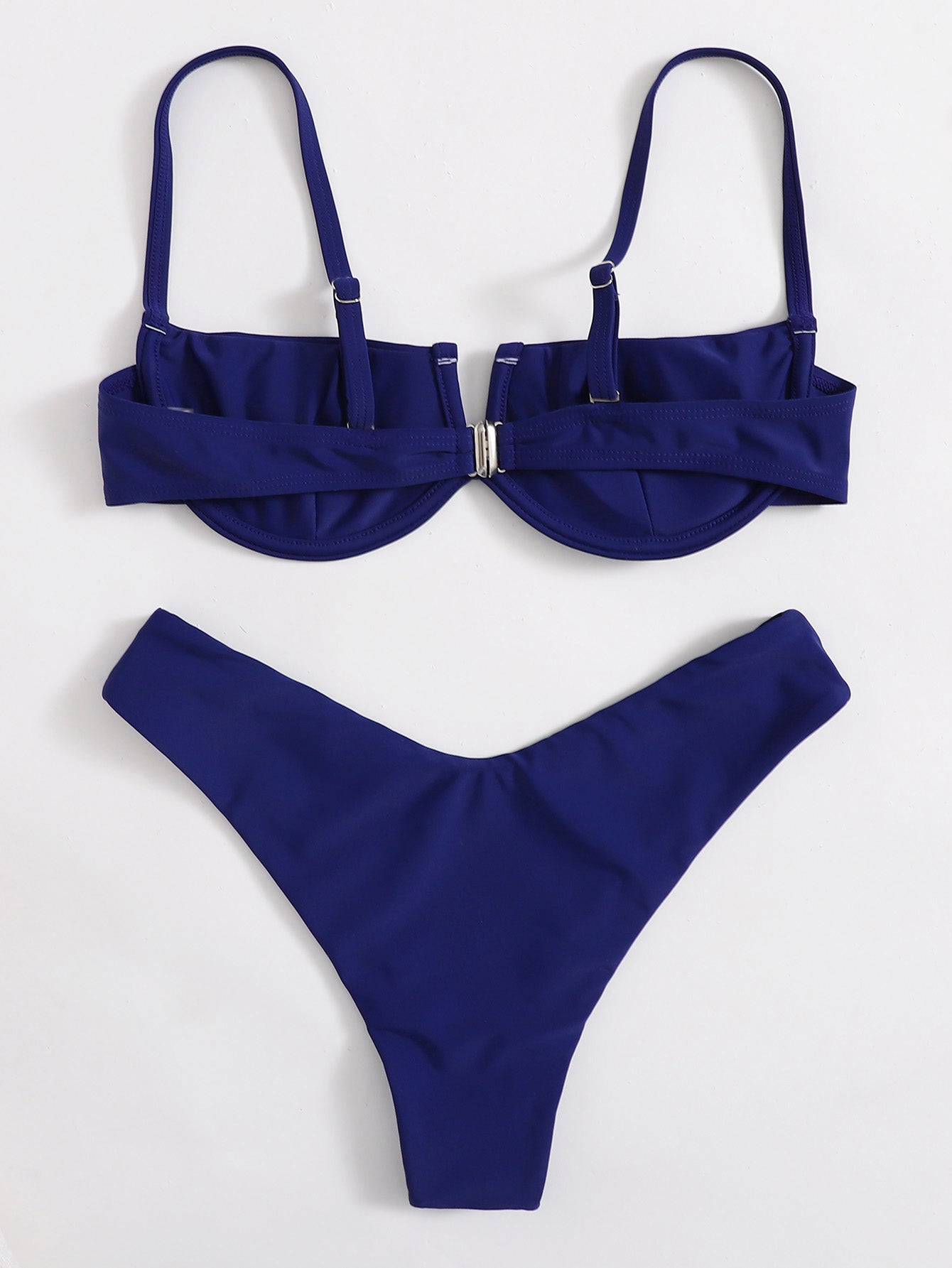 Badeanzug Damen Stahlbügel gerafft sexy Bikini einfarbiger Bikini-Badeanzug