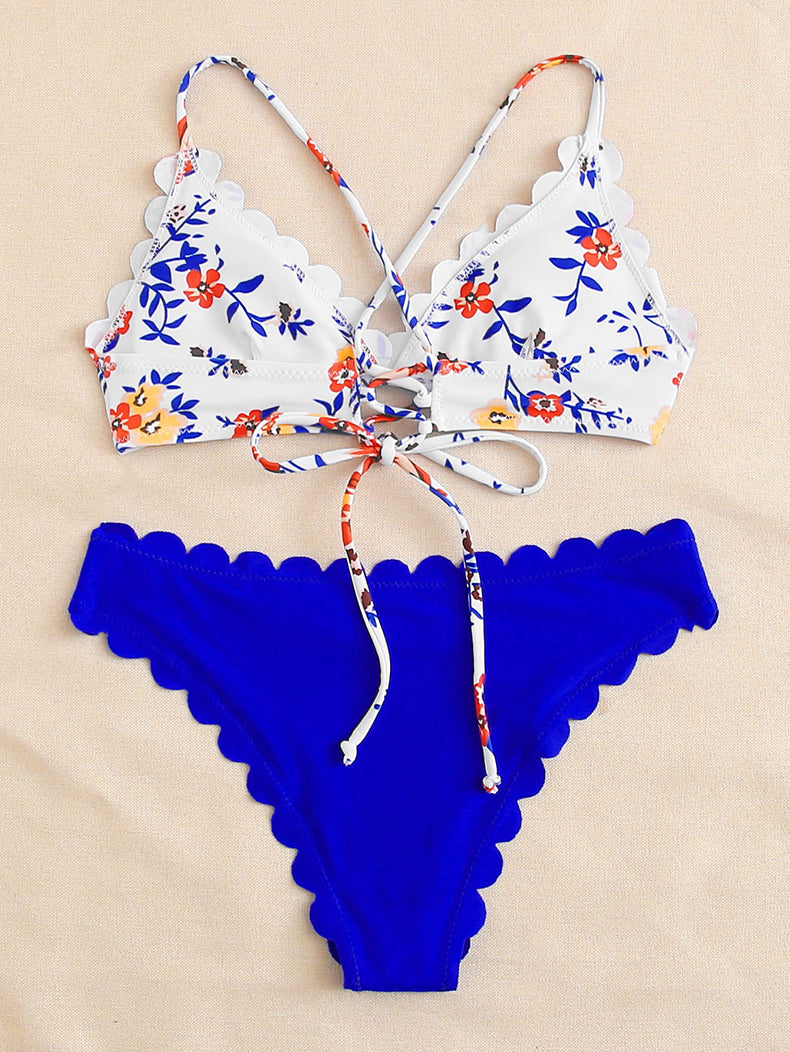 Split Badeanzug Frauen Sexy Bikini Spitze Bikini Hohe Taille Badeanzug
