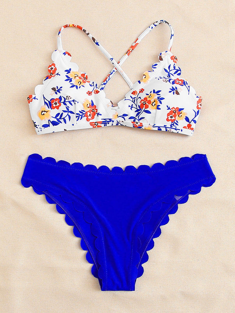 Split Badeanzug Frauen Sexy Bikini Spitze Bikini Hohe Taille Badeanzug