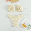 Bikini Badeanzug Weiß Plissiertes Bubble-Tube-Top Sexuelle Bikini-Bademode