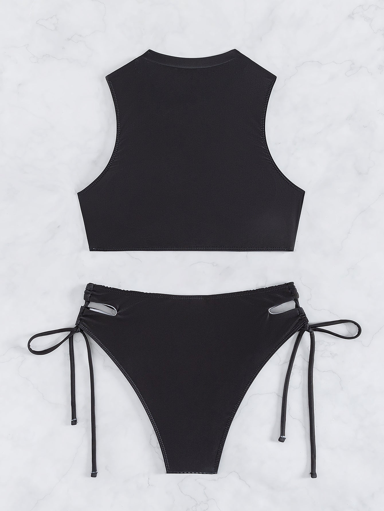 Bikini Sexy Badeanzug Damen Split Bikini Schwarz Weiß Sportlicher Badeanzug