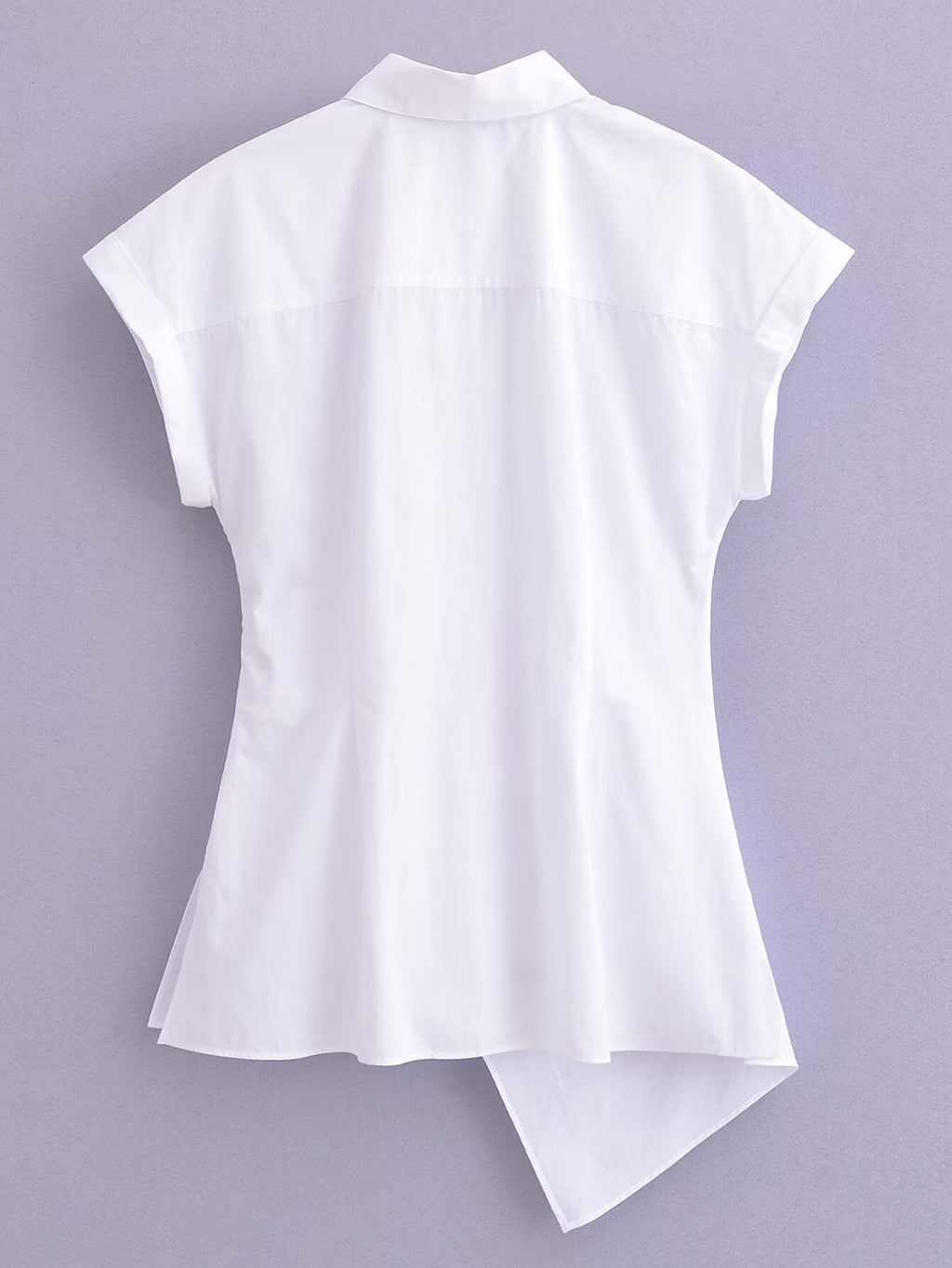 Printemps Été Type Élégant Rétro Design Chemise Blanche à Lacets Chemise Popeline Femmes Hauts