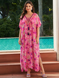 Robe de plage longue en rayonne pour les vacances, paréo ample, chemise de protection solaire