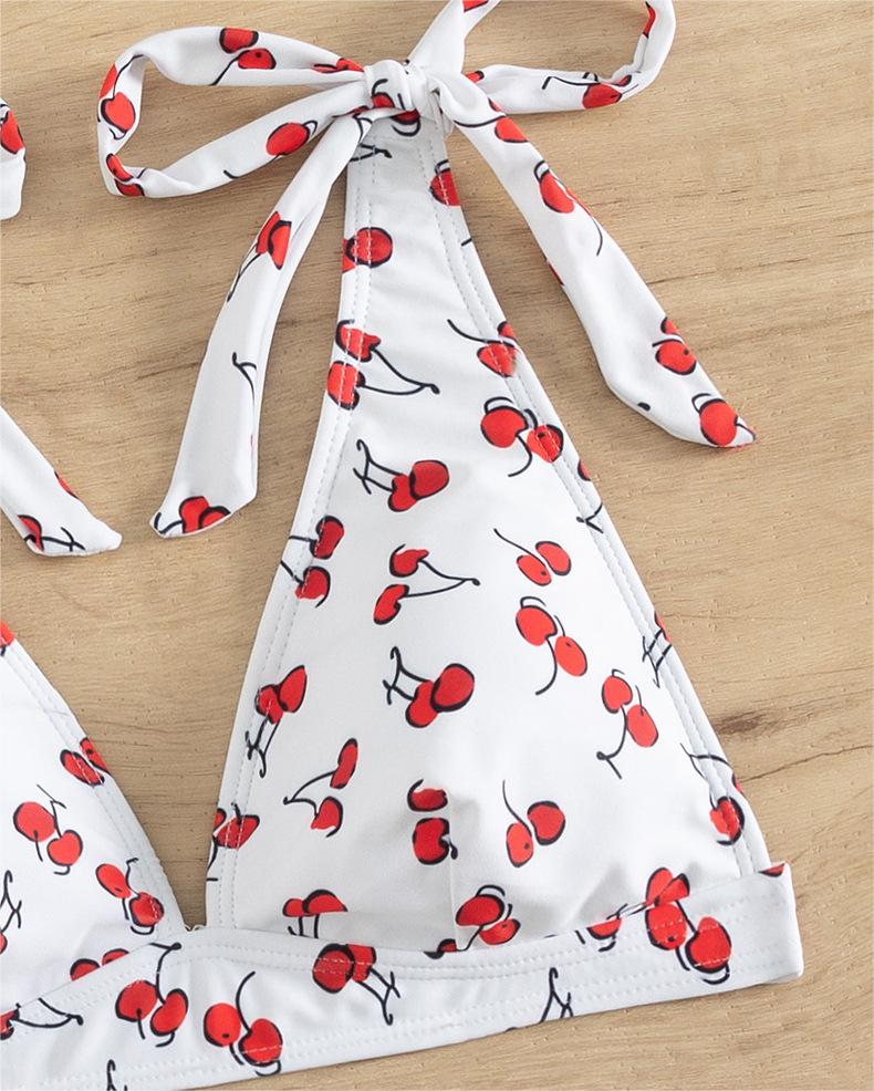 Maillot de bain bikini sexy à taille haute avec nœud et lacets