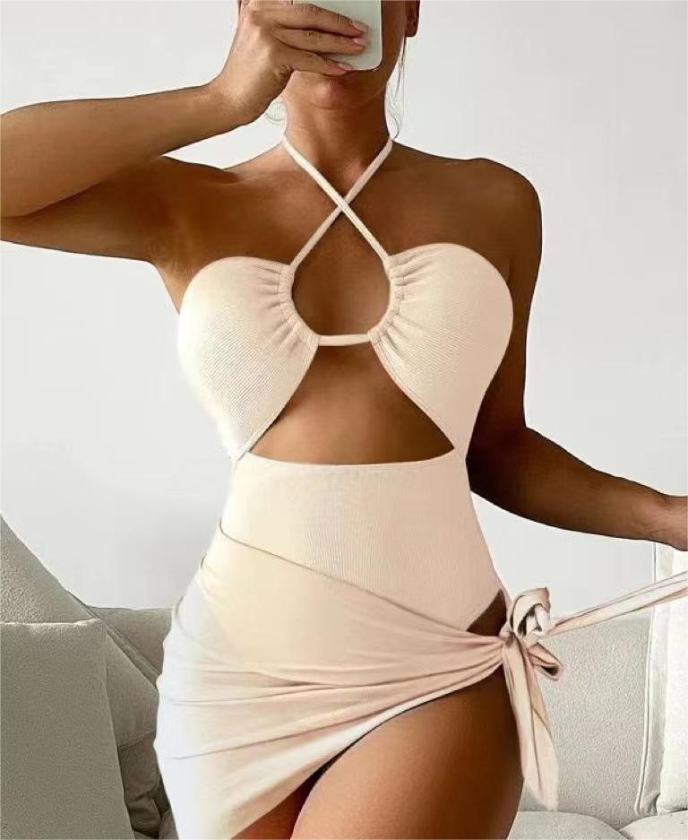 Sexy Dreieck Einteiler Bikini Kleiner Gruben-Mesh-Rock Zweiteiler Damen Badeanzug