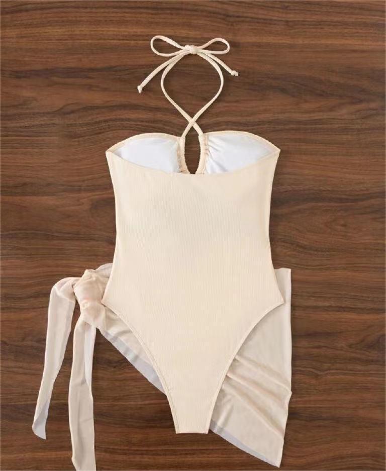 Sexy Dreieck Einteiler Bikini Kleiner Gruben-Mesh-Rock Zweiteiler Damen Badeanzug
