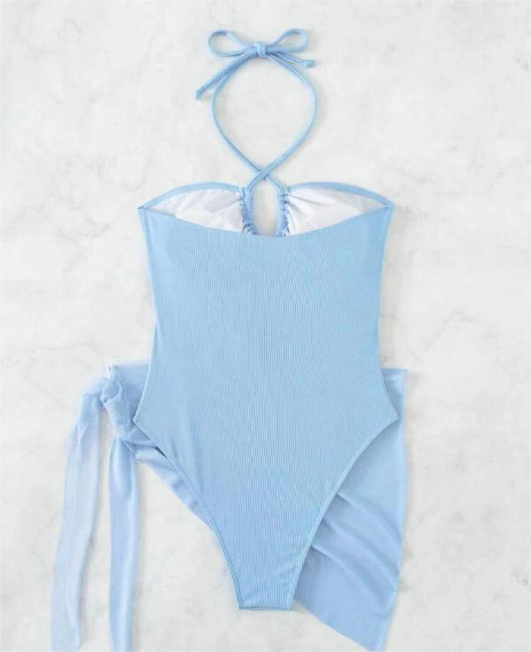 Sexy Dreieck Einteiler Bikini Kleiner Gruben-Mesh-Rock Zweiteiler Damen Badeanzug