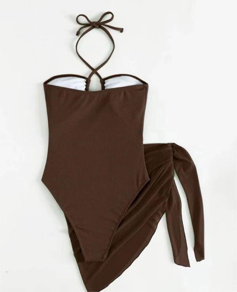 Sexy Dreieck Einteiler Bikini Kleiner Gruben-Mesh-Rock Zweiteiler Damen Badeanzug