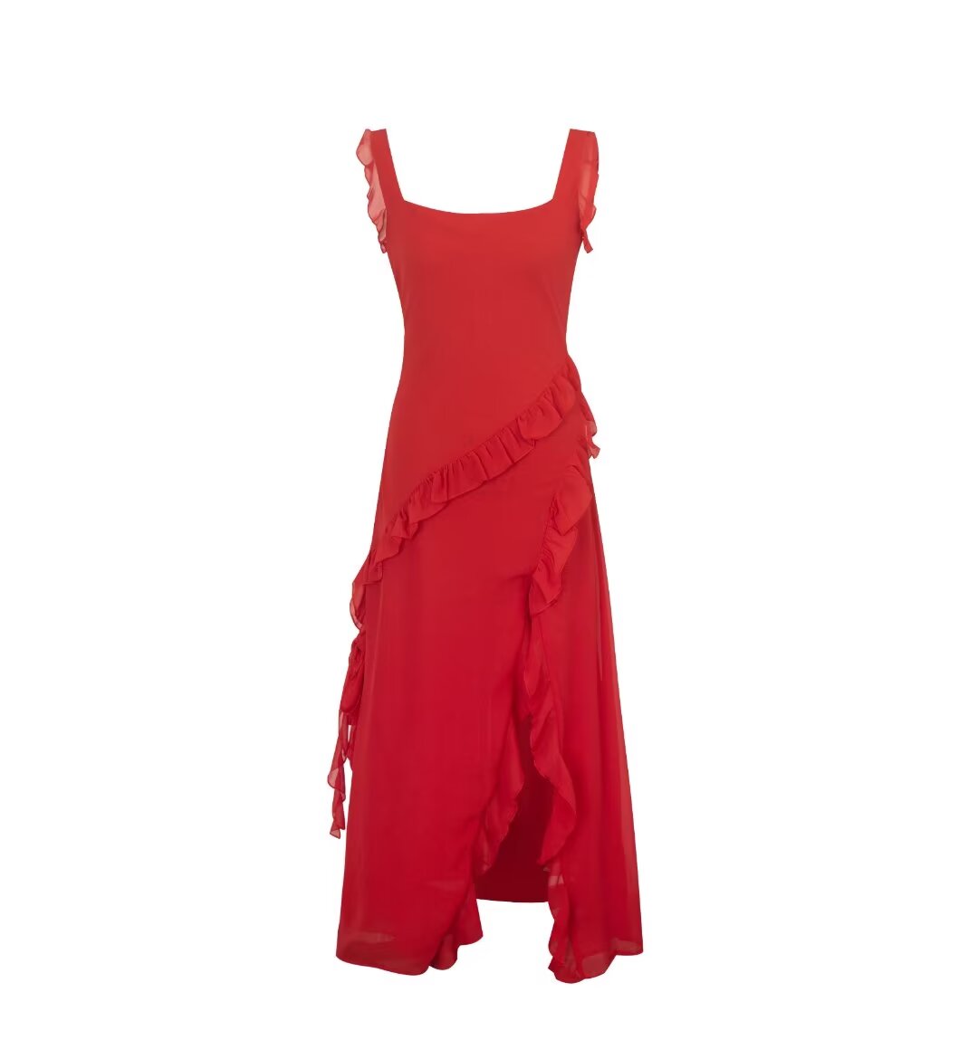 Damenbekleidung Sommer Herbst Sexy Holzohr-Patchwork-Kleid mit Schlitz