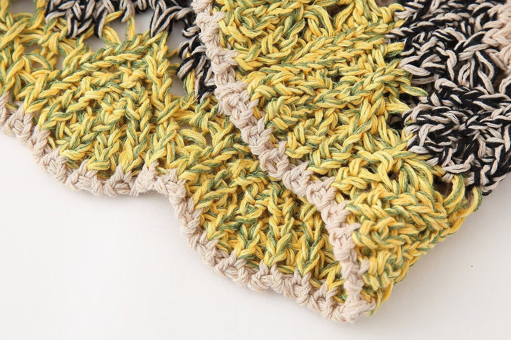 Sommer Damenbekleidung Street Casual Aushöhlen Cutout Rund Ärmelloses Strickoberteil